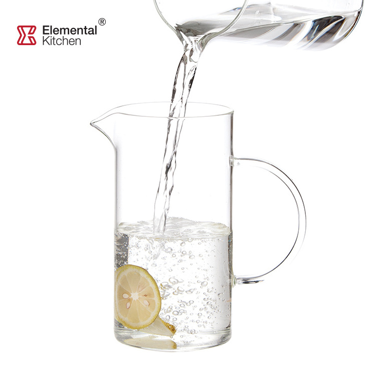 Highest quality borosilicate glass pitcher with stainless steel lid