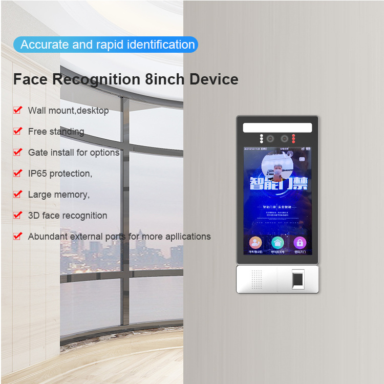 High Quality Biometric Facial Recognition Access Control Devices With Fingerprint Reader