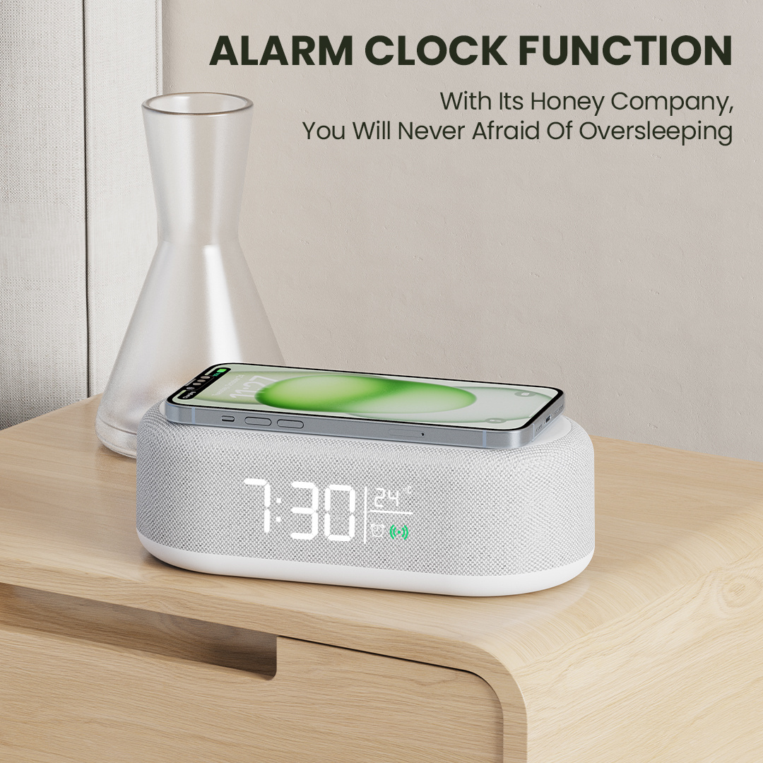 Digital Alarm Clock 15w Wireless Charger 4 in One Alarm Clock Wireless Charger For Smart Phone