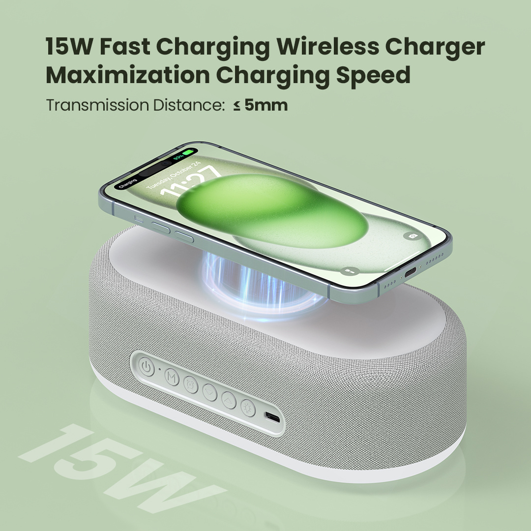 Digital Alarm Clock 15w Wireless Charger 4 in One Alarm Clock Wireless Charger For Smart Phone