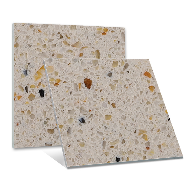 China's high-end new design artificial quartz stone solid panel is suitable for hotel kitchen floor tiles and walls