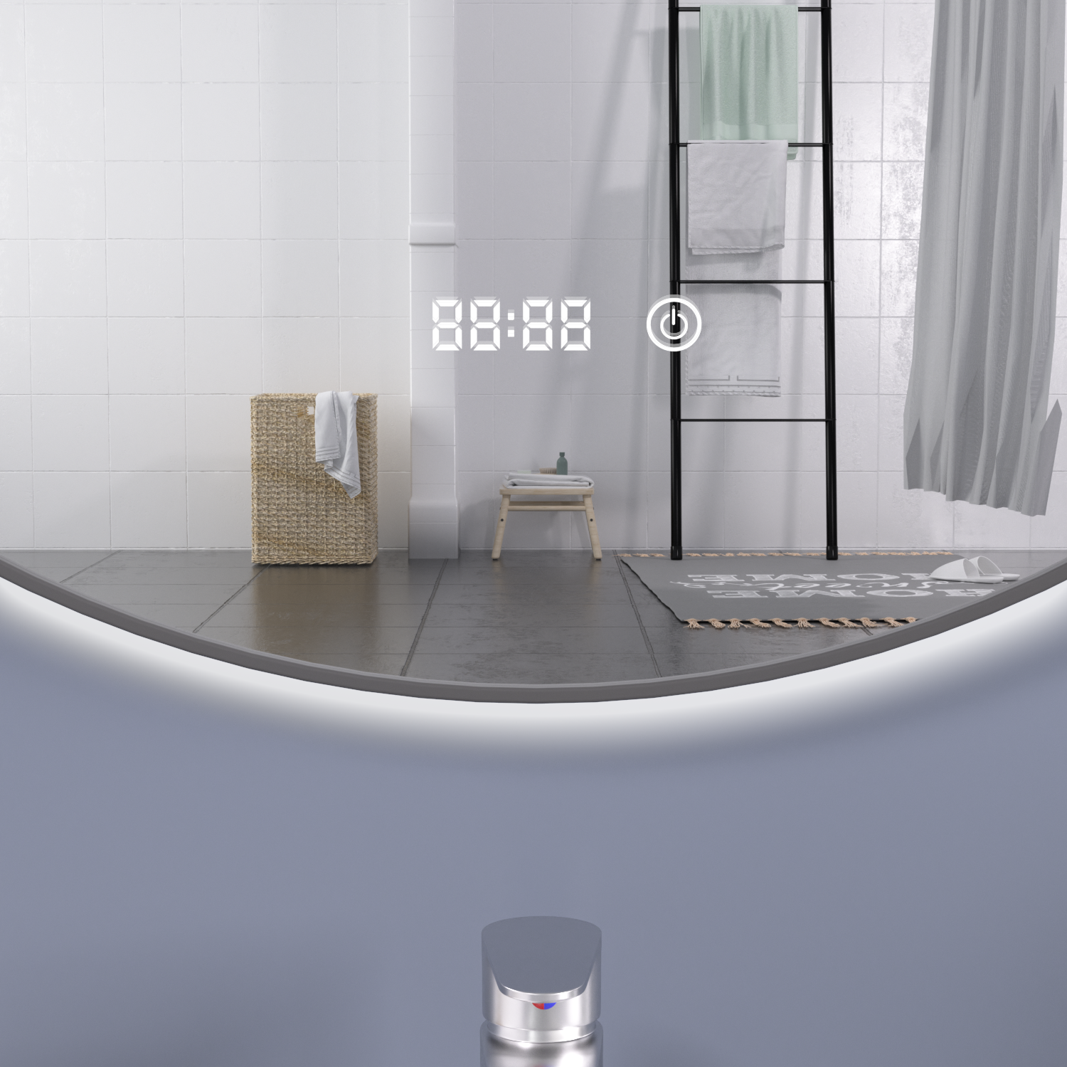 3000k 4000k 6000k Bathroom mirror round Waterproof DefoggeSet With Led Light And Bluetooth