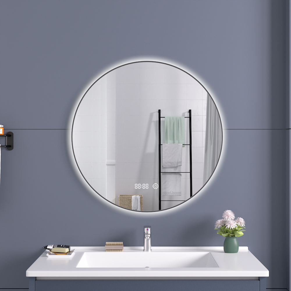 3000k 4000k 6000k Bathroom mirror round Waterproof DefoggeSet With Led Light And Bluetooth