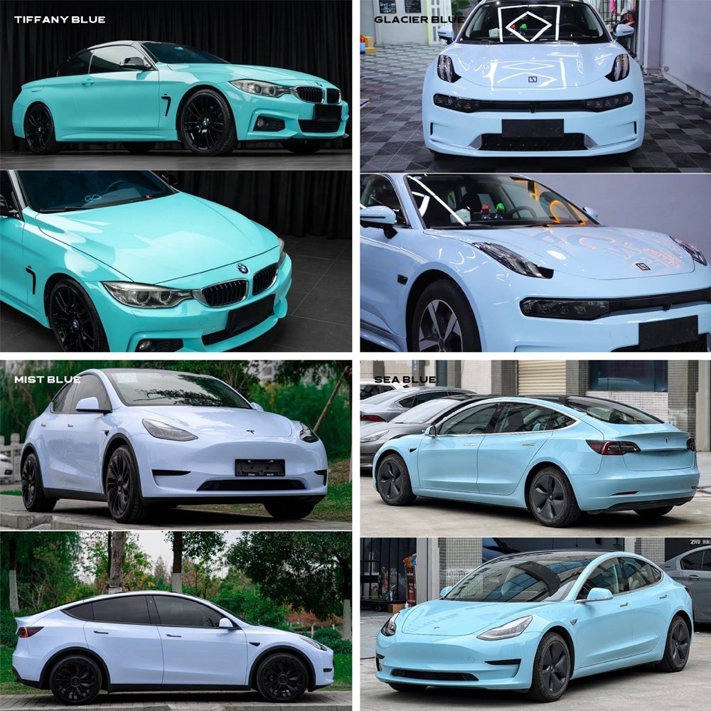 Stretchable vinyl wrap car paper colors change full candy blue car wraps vinyl