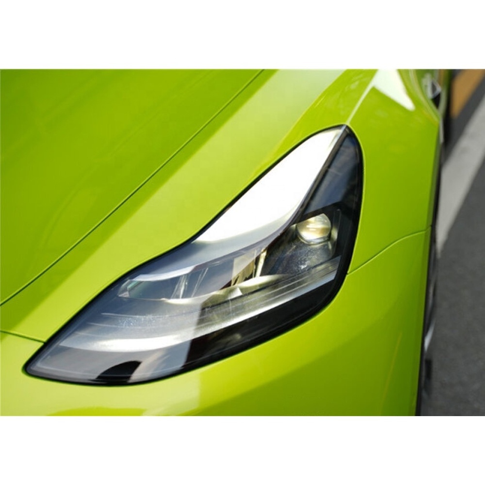 Car Wrap Vinyl Roll Gloss Liquid Neon Fluorescent Green Yellow Reflective Adhesive Car Wrap Color Change Film