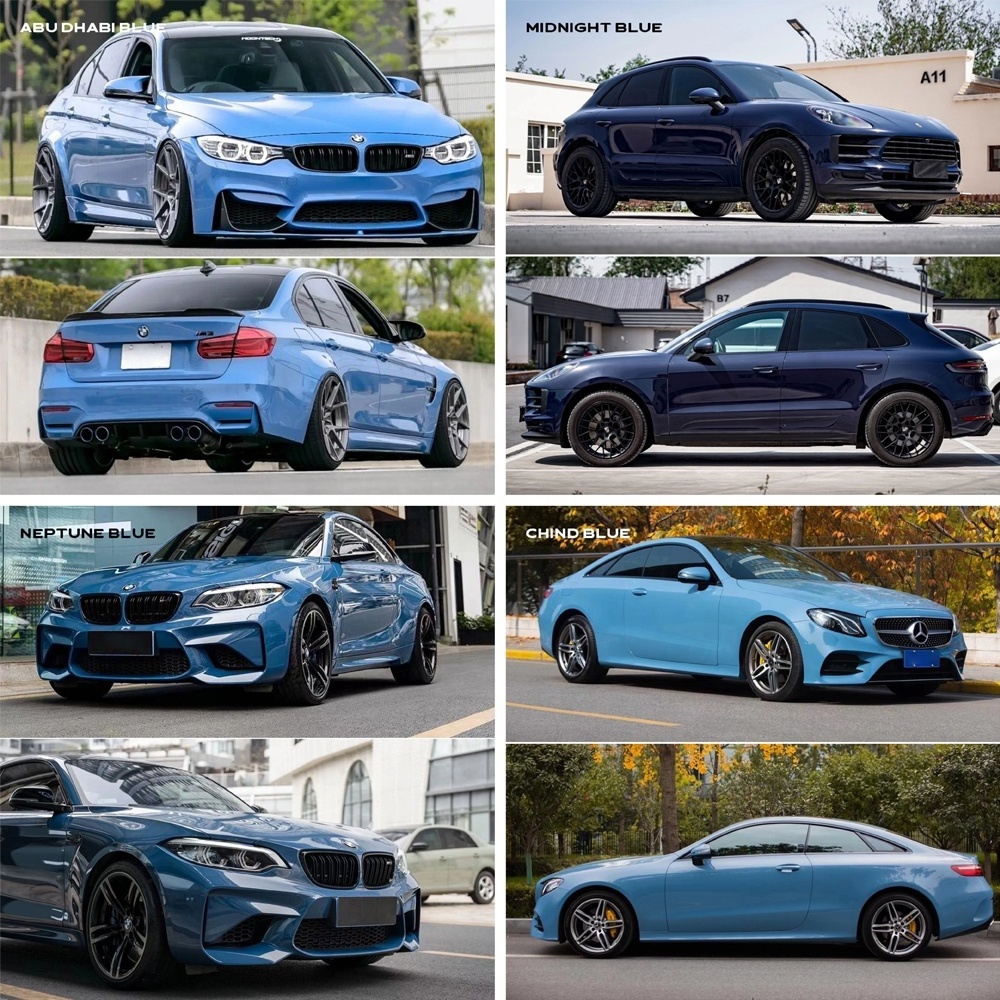 Stretchable vinyl wrap car paper colors change full candy blue car wraps vinyl