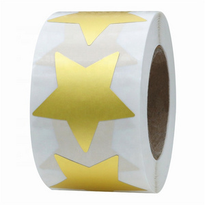 Hybsk Gold Star Stickers for Kids Reward Metallic Foil Star Labels 1.5 Inch 500 Total Per Roll