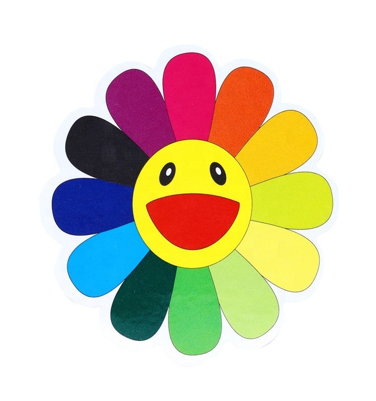 Hybsk Sunflower Waterproof Stickers Paster Reflective Happy Stickers