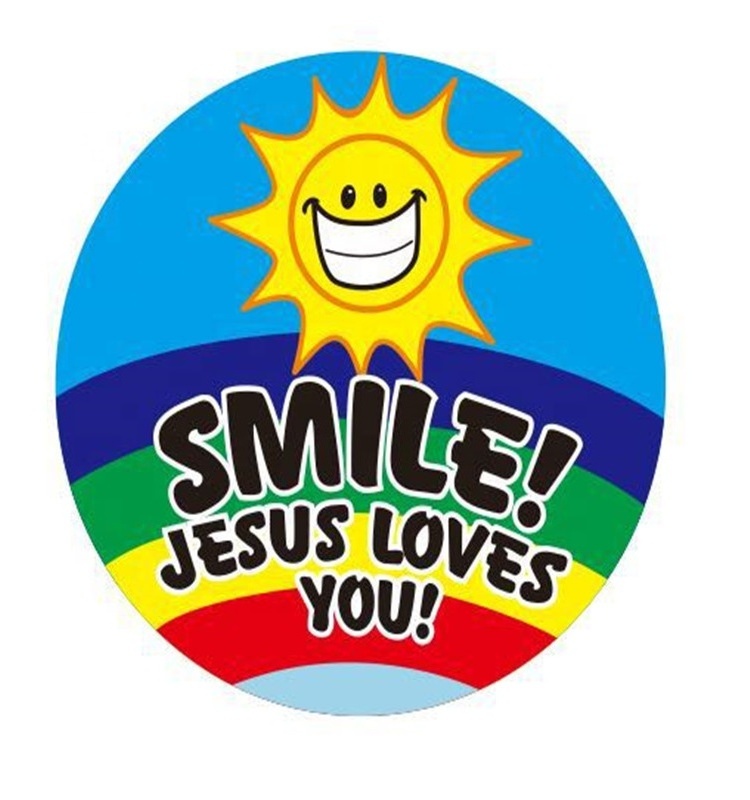 Hybsk Smile Jesus Loves You Stickers for Items Gift Total 500 Labels Per Roll