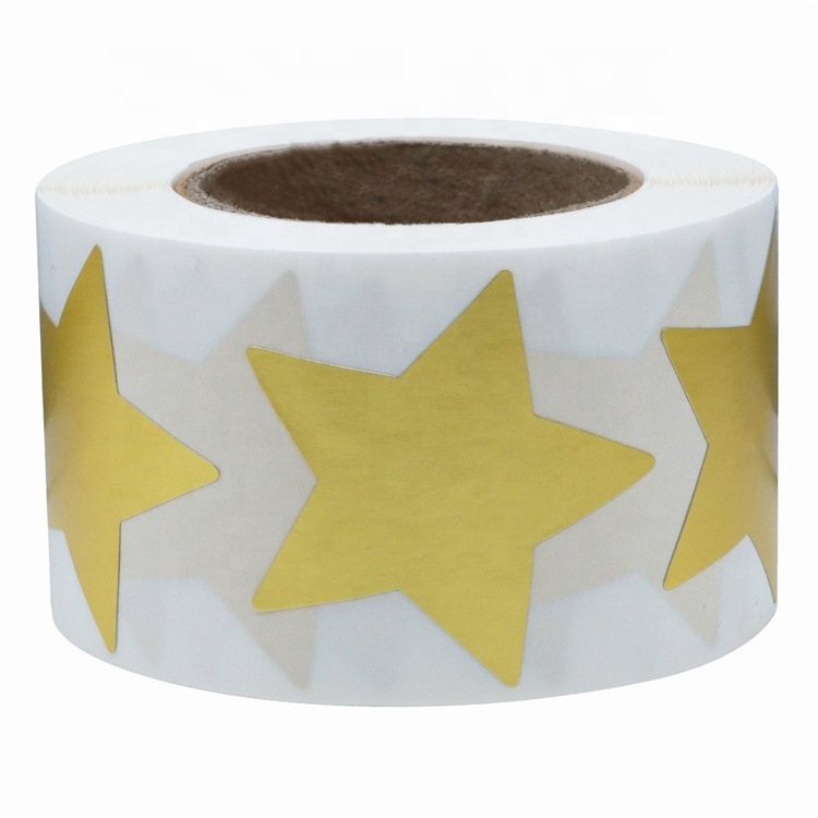 Hybsk Gold Star Stickers for Kids Reward Metallic Foil Star Labels 1.5 Inch 500 Total Per Roll