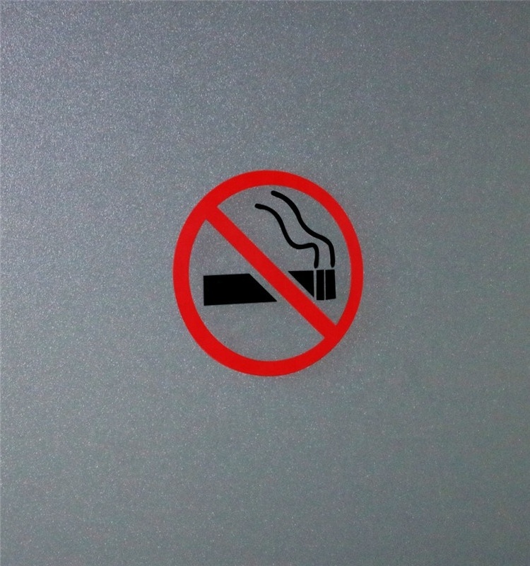 Hybsk Clear Vinyl No Smoking Logo Warning Stickers 1.5