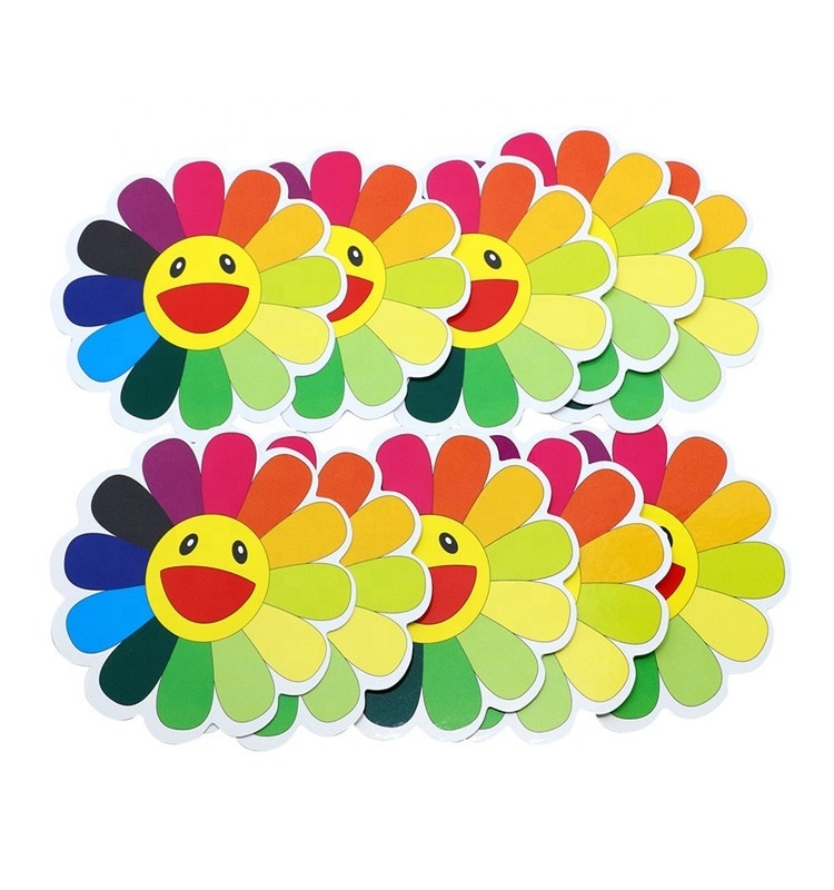 Hybsk Sunflower Waterproof Stickers Paster Reflective Happy Stickers