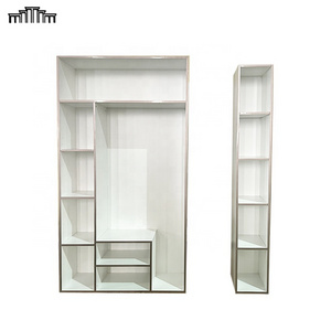 18mm Multilayer Solid Board Plywood Acrylic Edge Banding White Color Melamine Board Wardrobe Closet Cabinets With Cam Lock