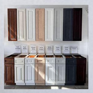 Hongyu Vietnam Factory Modern Wooden RTA Kitchen Cabinets Wood Readymade Modular Kitchen Wholesale Cabinets