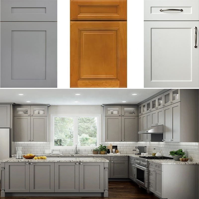 Shaker Style Kitchen Cabinet Door Various Color Solid Wood Kitchen Cabinet Modular RTA  Kitchen Cabinet