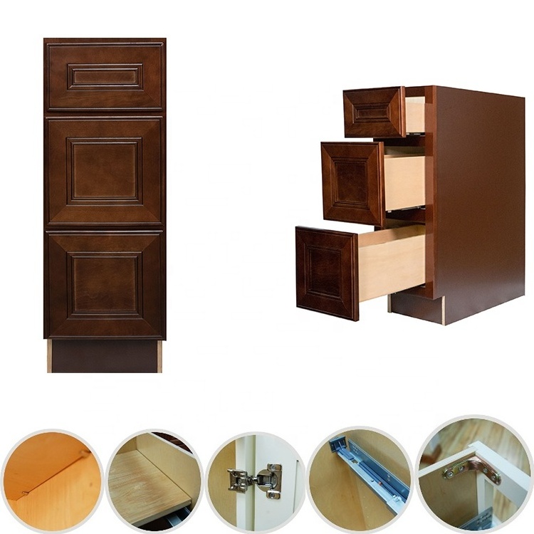 Factory Direct Ready To Assemble Solid Wood American Kitchen Cabinets Wooden with Blum Hardware