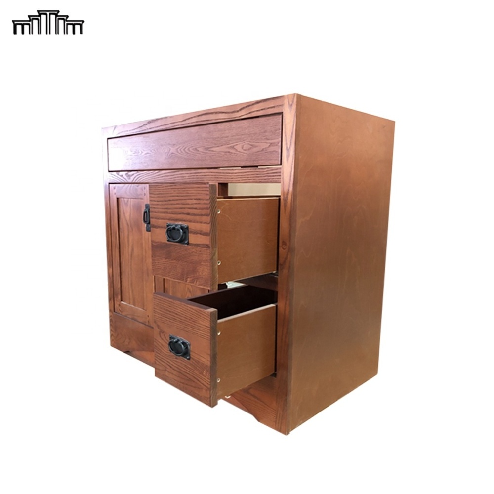 Vietnam Factory & USA Warehouses Modern Bathroom Vanity Inset Wood Veneer Sink Cabinets Ready To Assemble Wood Bathroom Vanity