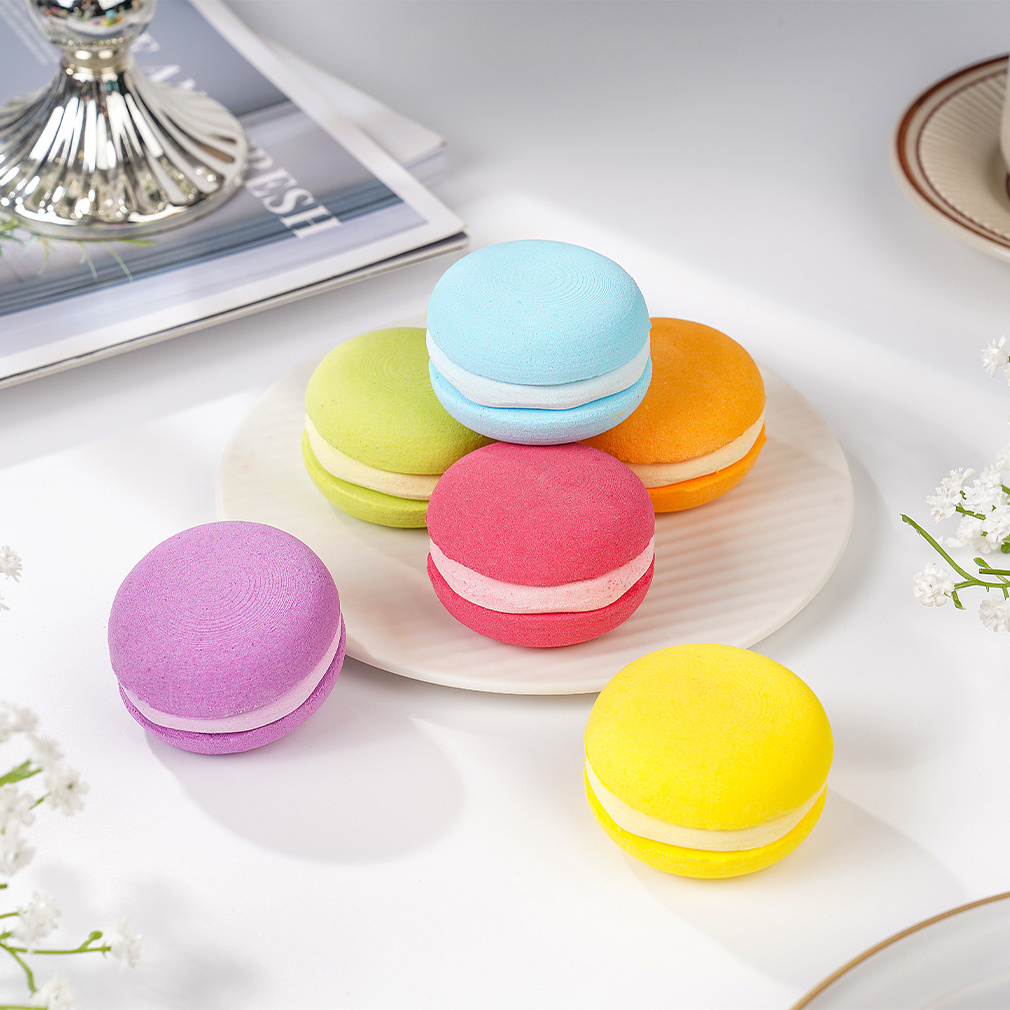 Factory OEM Customized Natural Ingredients Macaron Bubble Bath Bombs for Kid Gift 6 Pcs Bathbombs Wholesale