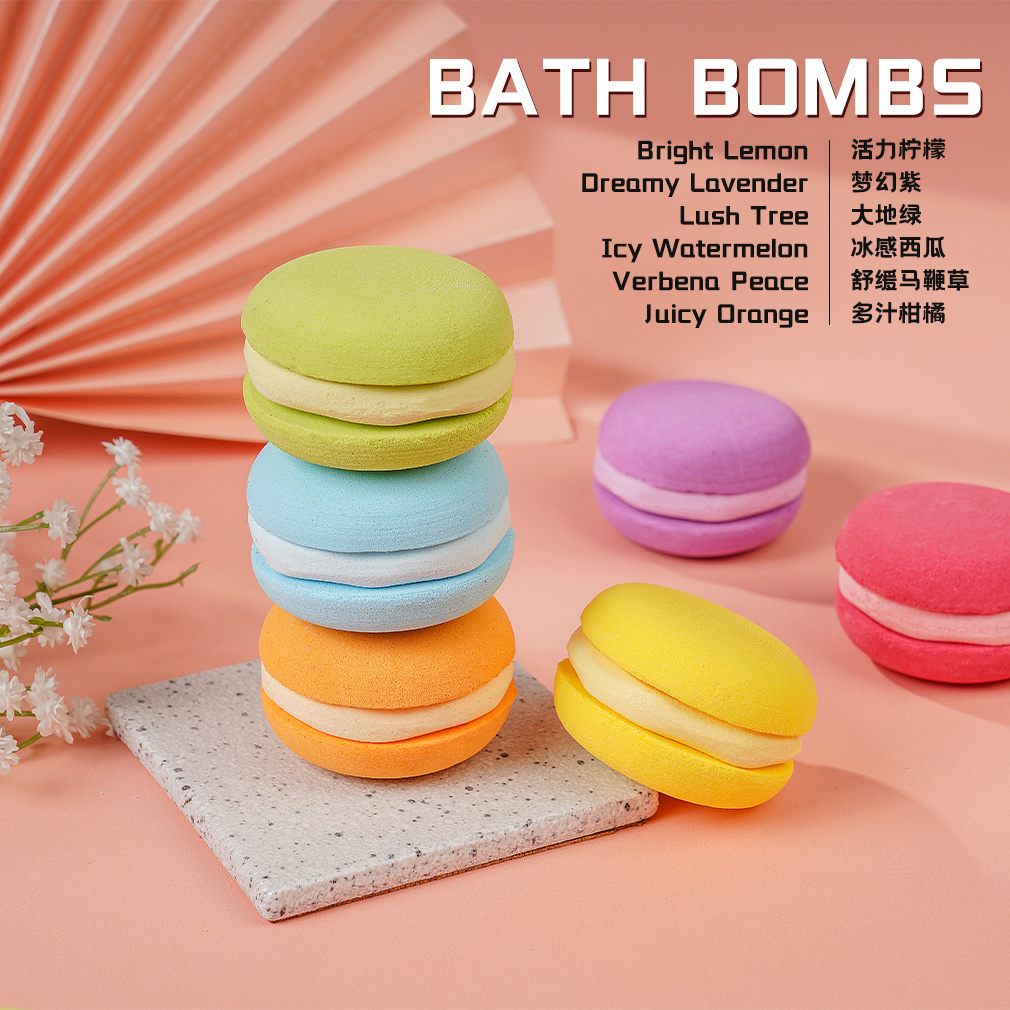 Wholesale Bath Macaron Mini Bath Bomb Set Valentine Gift Kit Organic Cleansing Kids Bubble Bath Bomb