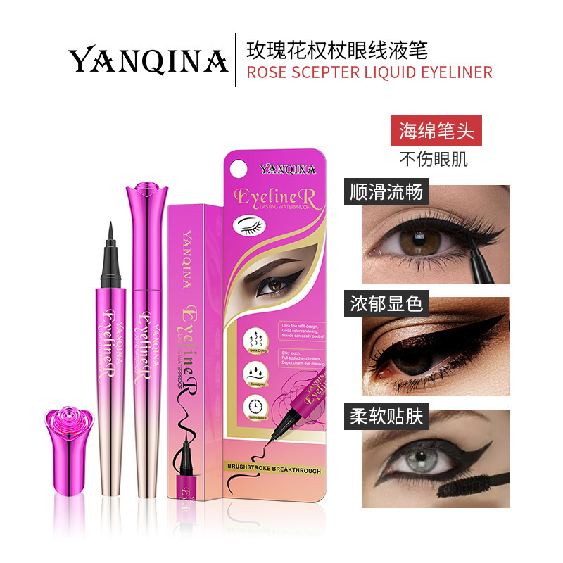 Magnetic eyeliner set logo Rose Pink mini liquid waterproof lashglue pen eyeliner with eyeliner glue pen