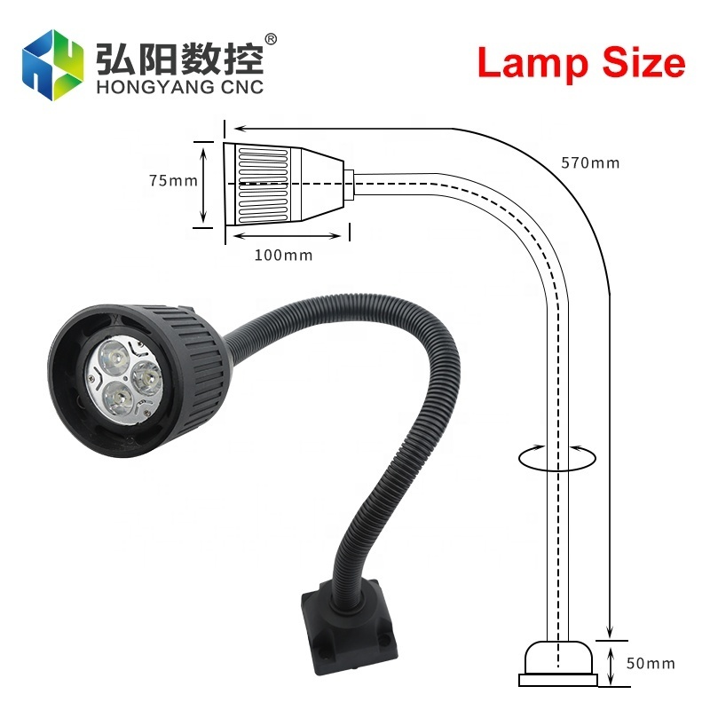 Led Flexible Gooseneck Work Industrial Cnc Lathe Machine Table  Lamp Tool 220v DC24V Long Hose Cob Milling Punch Grinder Light