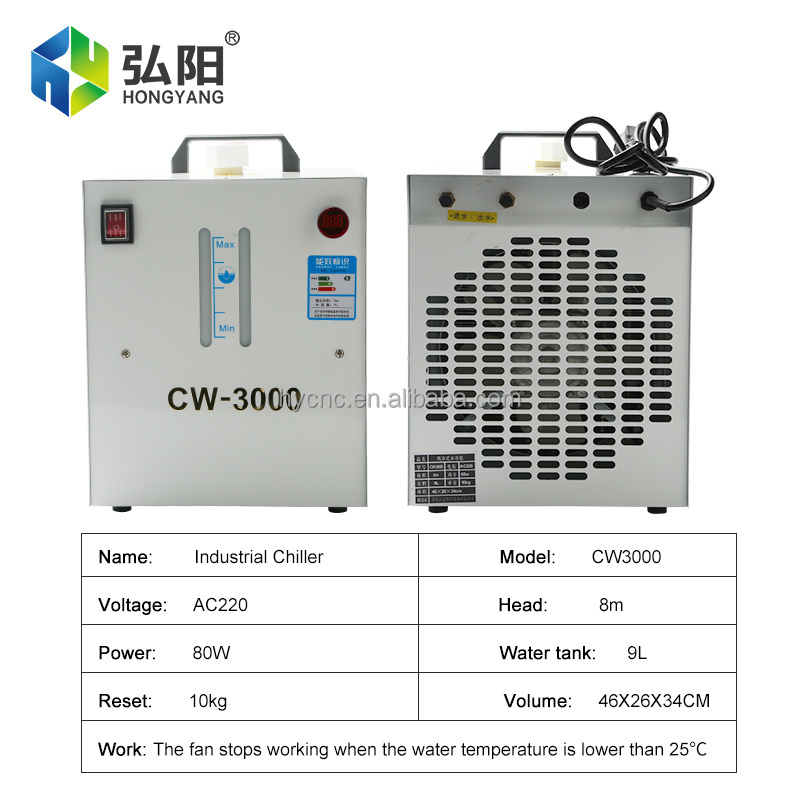 Industrial Water Chiller Cw3000 Factory Price Co2 Laser Tube Small Air Cooled Water Chiller Cw3000 Hltnc