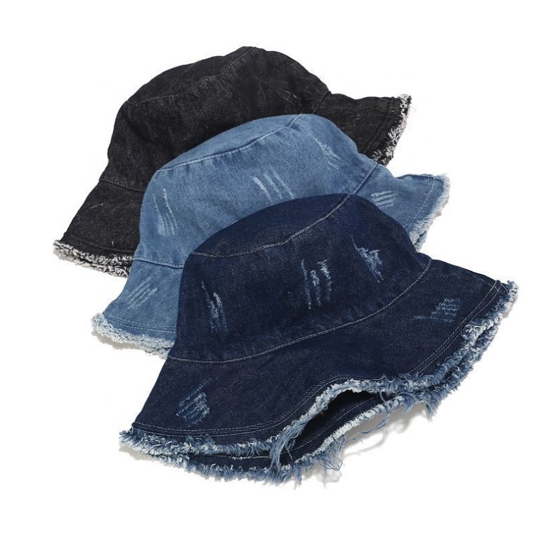 Wholesale Unisex edge cowboy hat foam trucker new york baseball hat fashion jeans bucket cap and hat