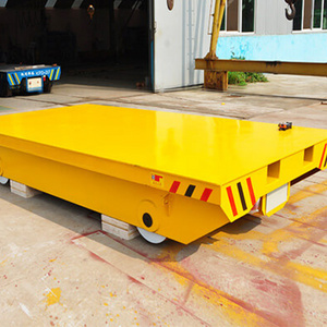 Battery Powered Flatbed Industrial Material Handling Electric Rail Transfer Cart