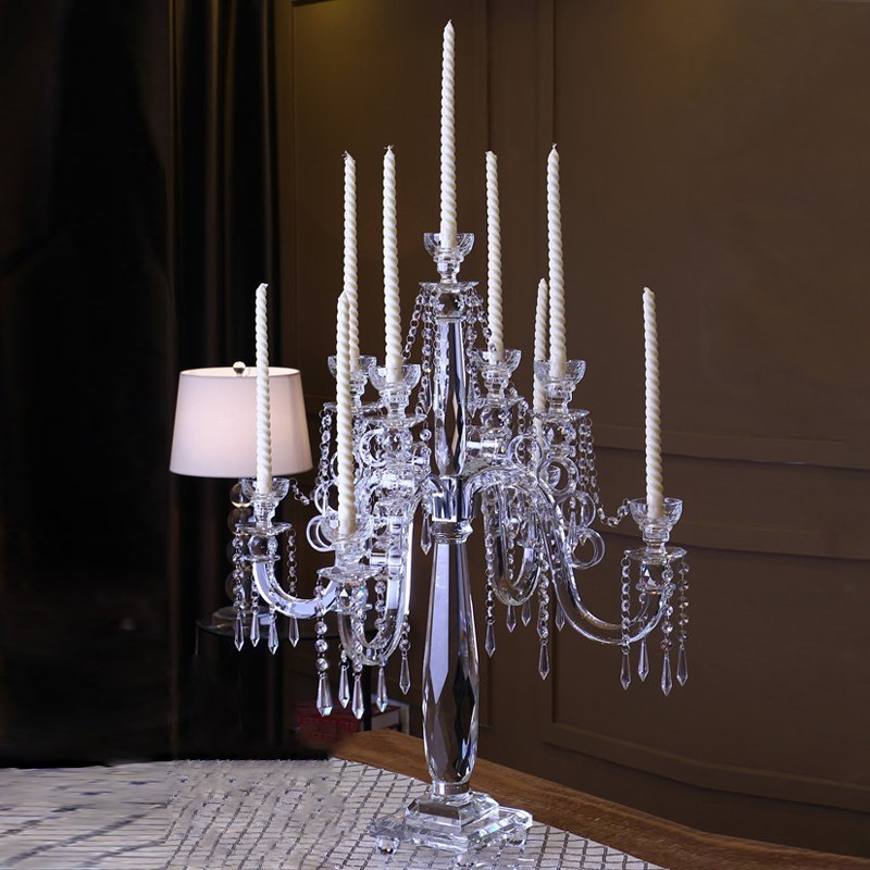 Crystal 9 arms candelabra centerpieces candelabra for wedding decoration