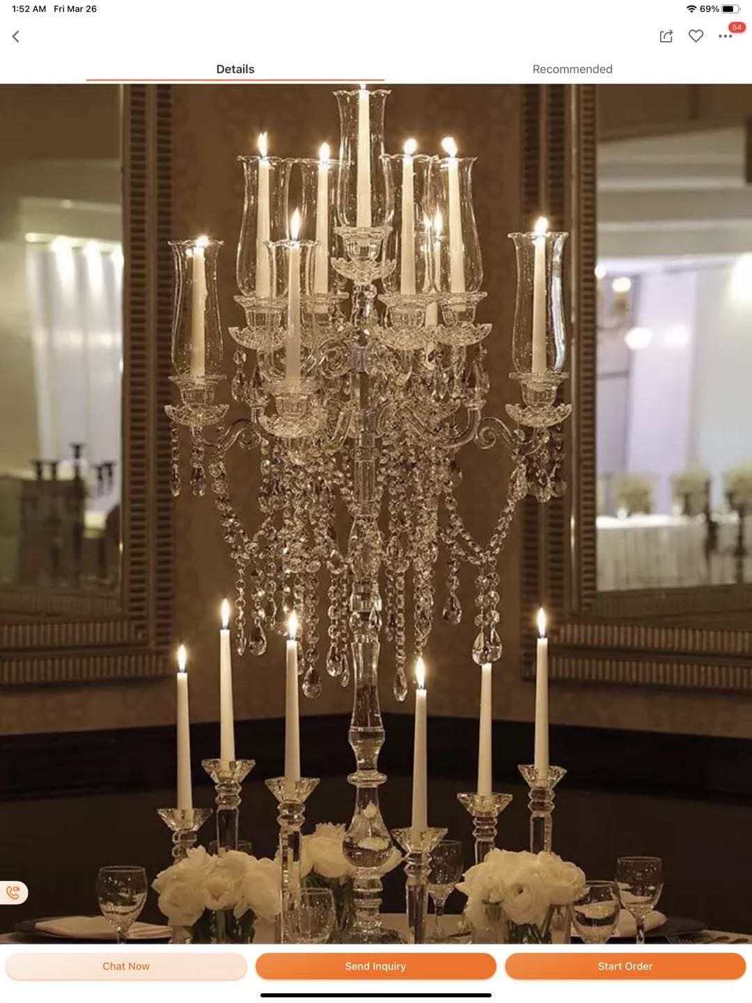 Crystal 9 arms candelabra centerpieces candelabra for wedding decoration