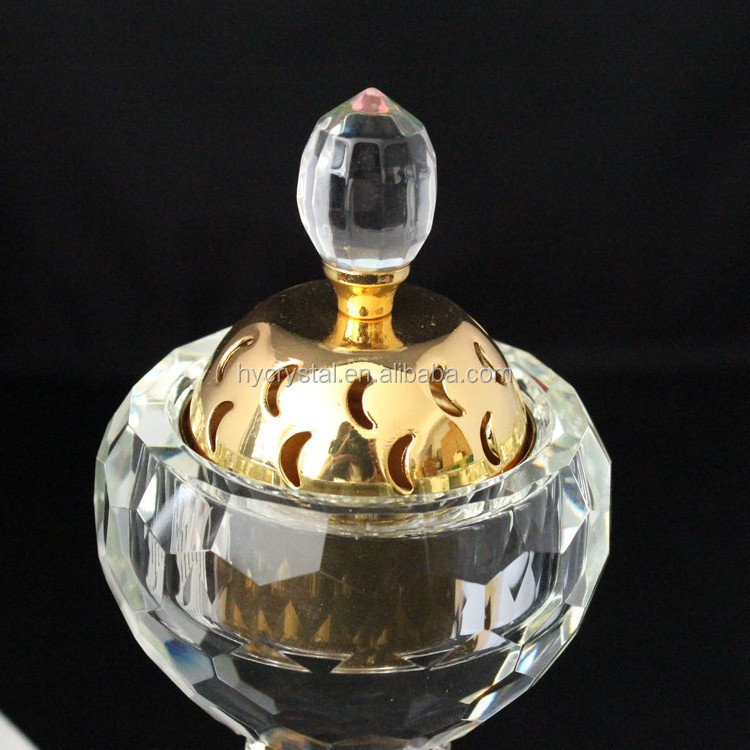 New design crysal glass arabian incense burner for oil