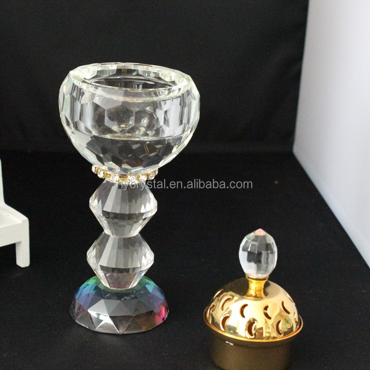 New design crysal glass arabian incense burner for oil