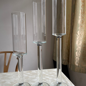 Wholesale decorative clear crystal glass candle holder