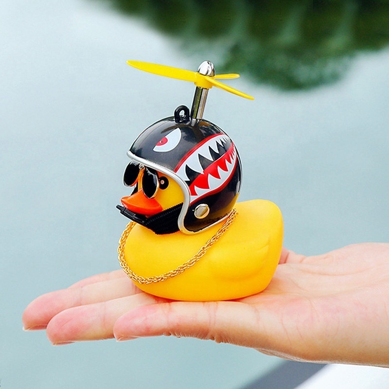 Car Broken Wind Helmet Small Yellow Duck Car Decoration Accessories Wind-breaking Wave-breaking Duck Cycling Decor Goods Gift