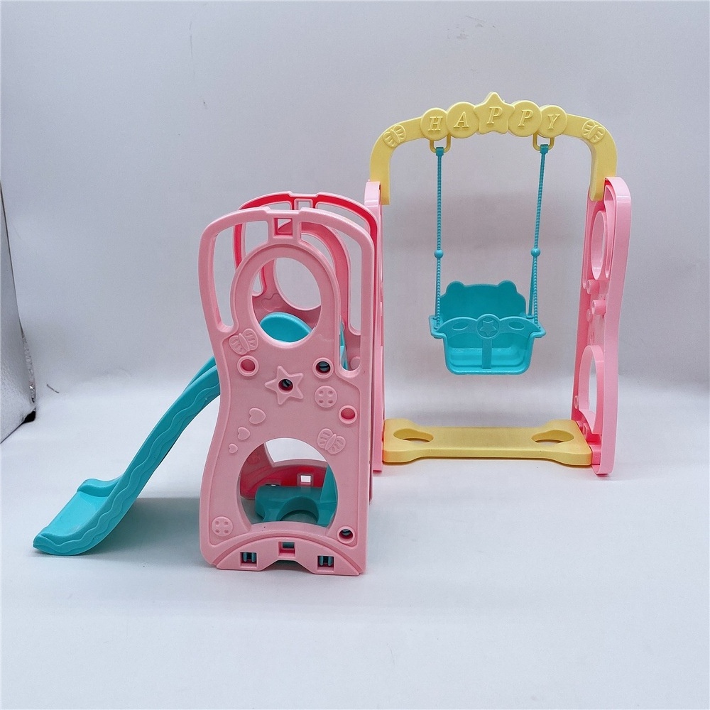 Simulation Korean macaron slide + swing doll children play every family girl toy accessories gift