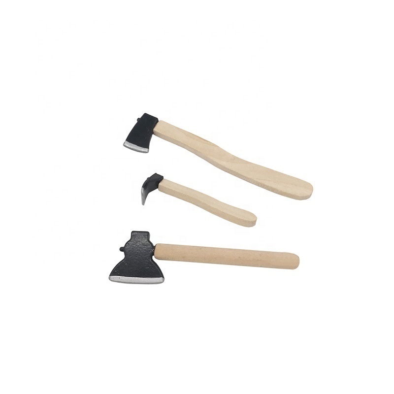 3Pcs 1/12 Dollhouse Miniature Accessories Mini Axe Hoe Simulation Miniature Farm Tools Ax Model Toy for Doll House Decoration