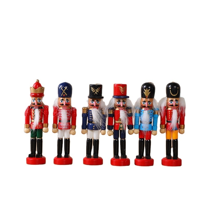 Hot Selling 12cm Christmas New Festival Glittering Powder Nutcracker Pendant Small Puppet Decoration