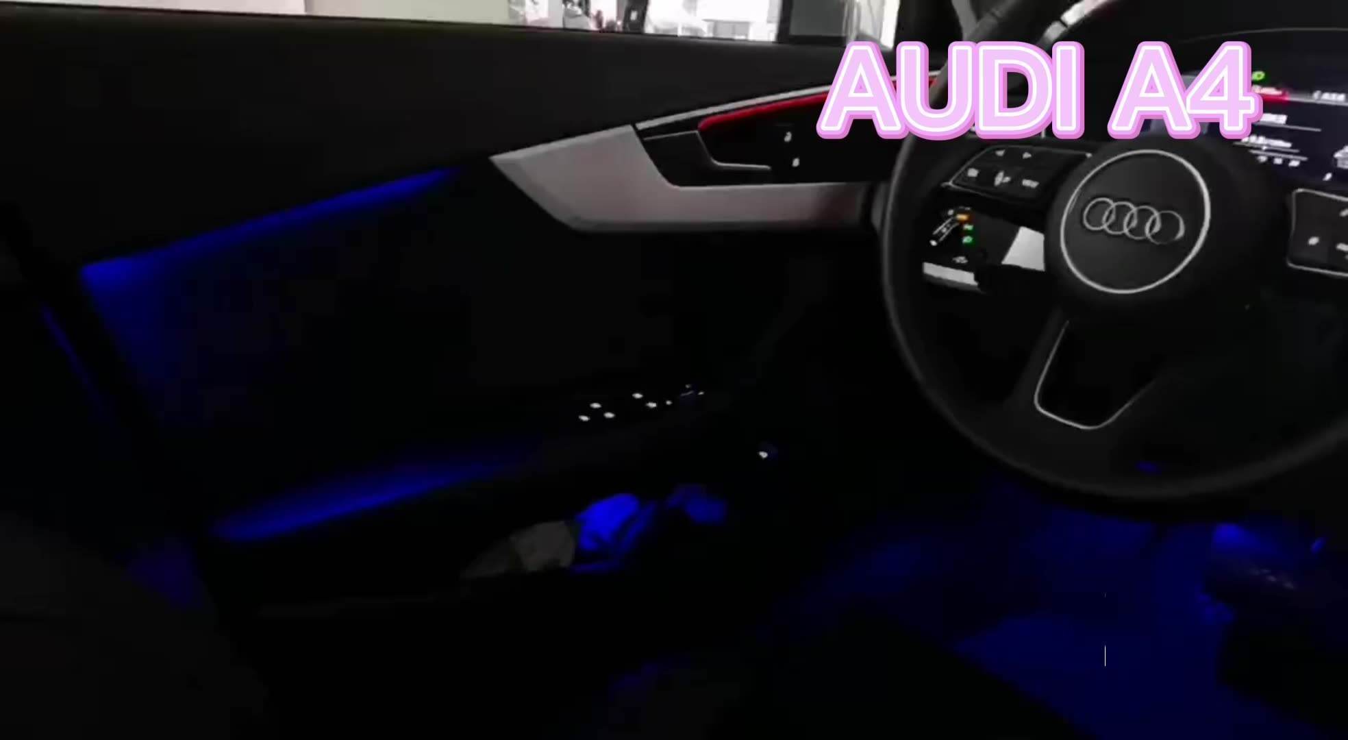 HYDAUTOA 30 Colors Ambient Light Car LED Interior Ambient Lighting for Audi A4 B8 B9 A6 C7 C8