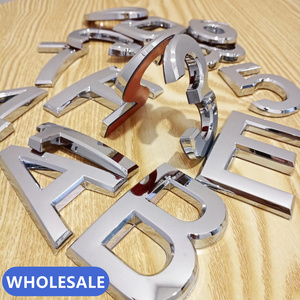 Customize ABS Letters Car Logo Emblem Automotive Chrome Sign Self Adhesive