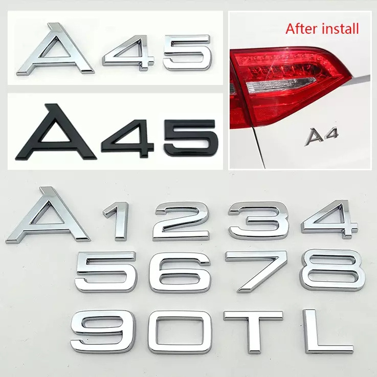 Customize ABS Letters Car Logo Emblem Automotive Chrome Sign Self Adhesive