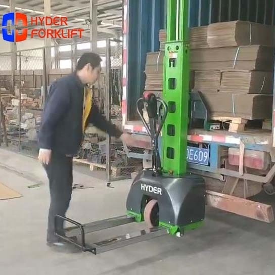 Portable Vans Mini Full Electric Self Loading Stacker 500kg Self Lifting Hand Trans Pallet Truck Warehouse Price