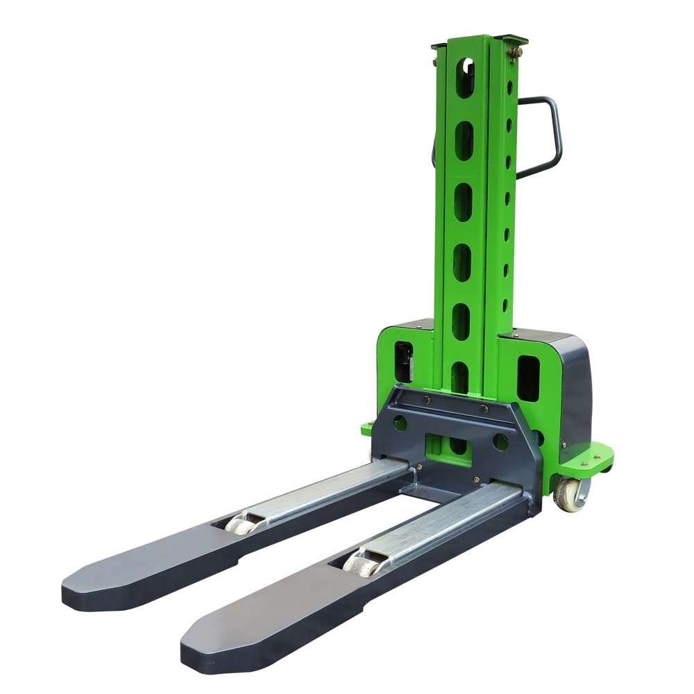 Semi electric lift truck 500kg self loading stacker forklift with 1000mm or 1300mm lifting height for van truck