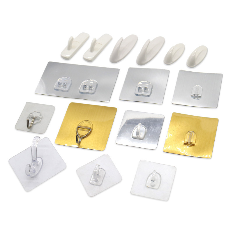 Hyderon Customized Logo Portable Adhesive Plastic Strong self adhesive WALL hook for bathroom