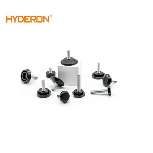 HYDERON Homemade Furniture Leg Leveler Customized Plastic Base Heavy Duty Steel Adjustable Furniture Feet For Cabinets