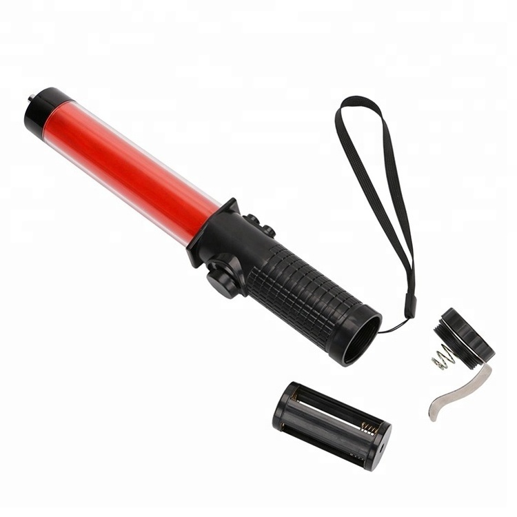 Plastic led wand warning torch light led traffic baton with 3AA battery