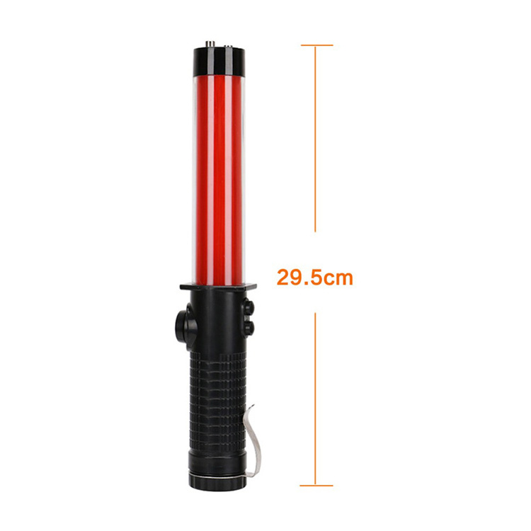 Plastic led wand warning torch light led traffic baton with 3AA battery