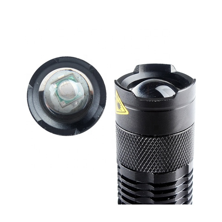 Mini focus zoomable tactical flashlight 365nm 395nm UV torch led black light for Dog Cat Urine Pet Stains and Bed Bug