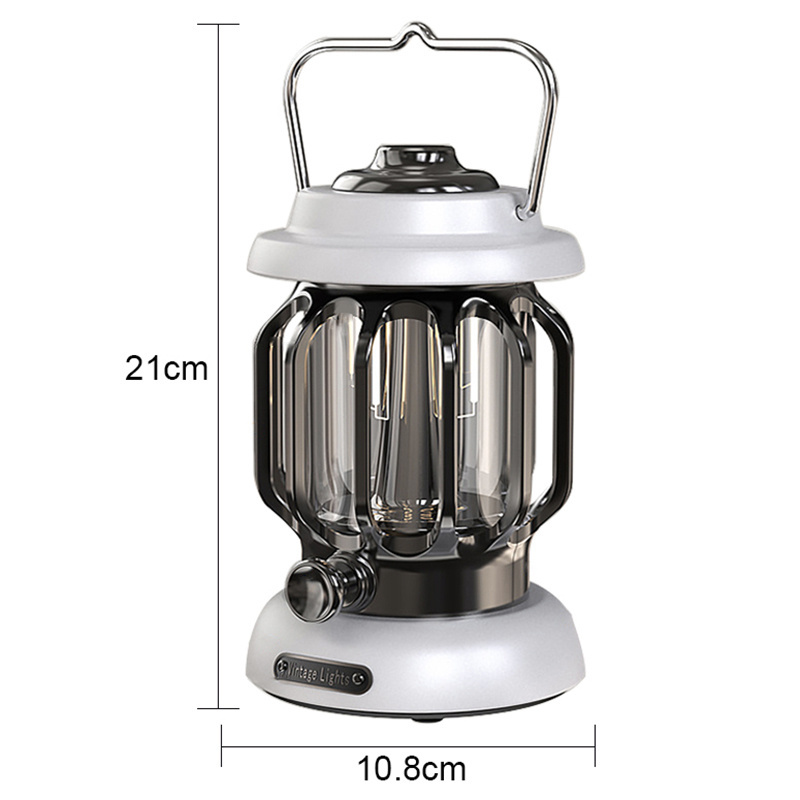 Retro vintage rechargeable cob camping lantern lighting camp led camping lights