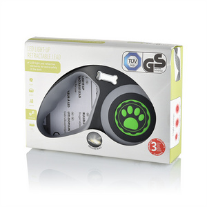 LED Light Flashlight And Bag Retractable Dog Leash With Waste Bag Dispenser