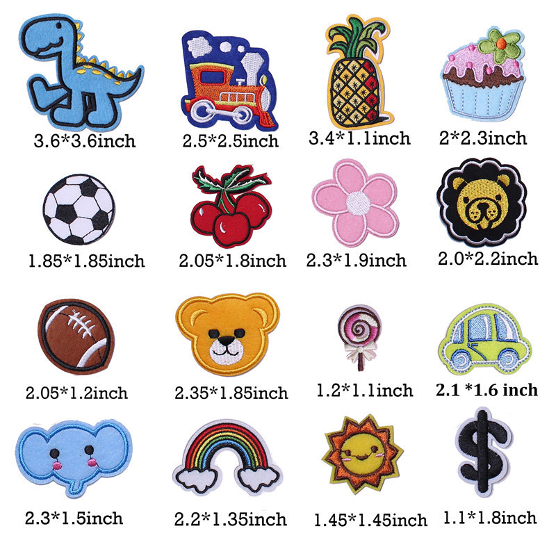 RTS Set of 60 PCS Random Iron on Cartoon Patches Iron on Embroidery Patches for Kids DIY Clothing Decoration Bag Decoration